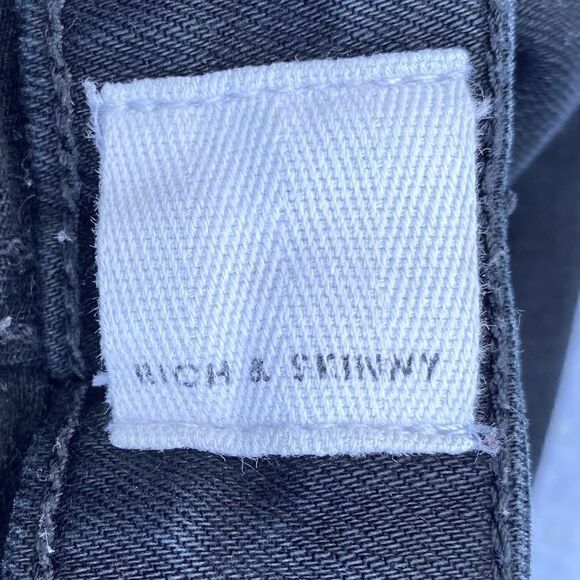 Rich & Skinny Black Denim Jeans. Straight. Size 28 Excellent pre-owned condition - Picture 3 of 5